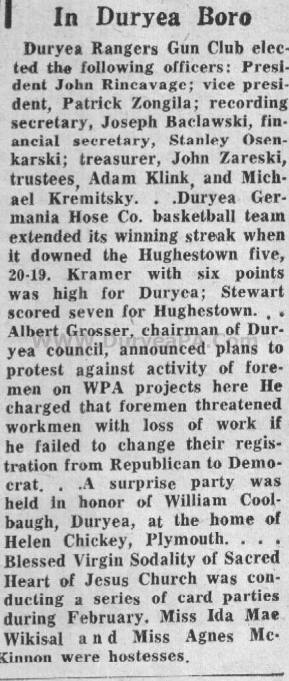 Duryea Pennsylvania Historical Homepage